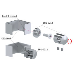 Držiak tyče ø 12 mm (L) plochý, brúsená nerez AISI 304 Držiak tyče ø 12 mm (L) plochý, brúsená nerez AISI 304